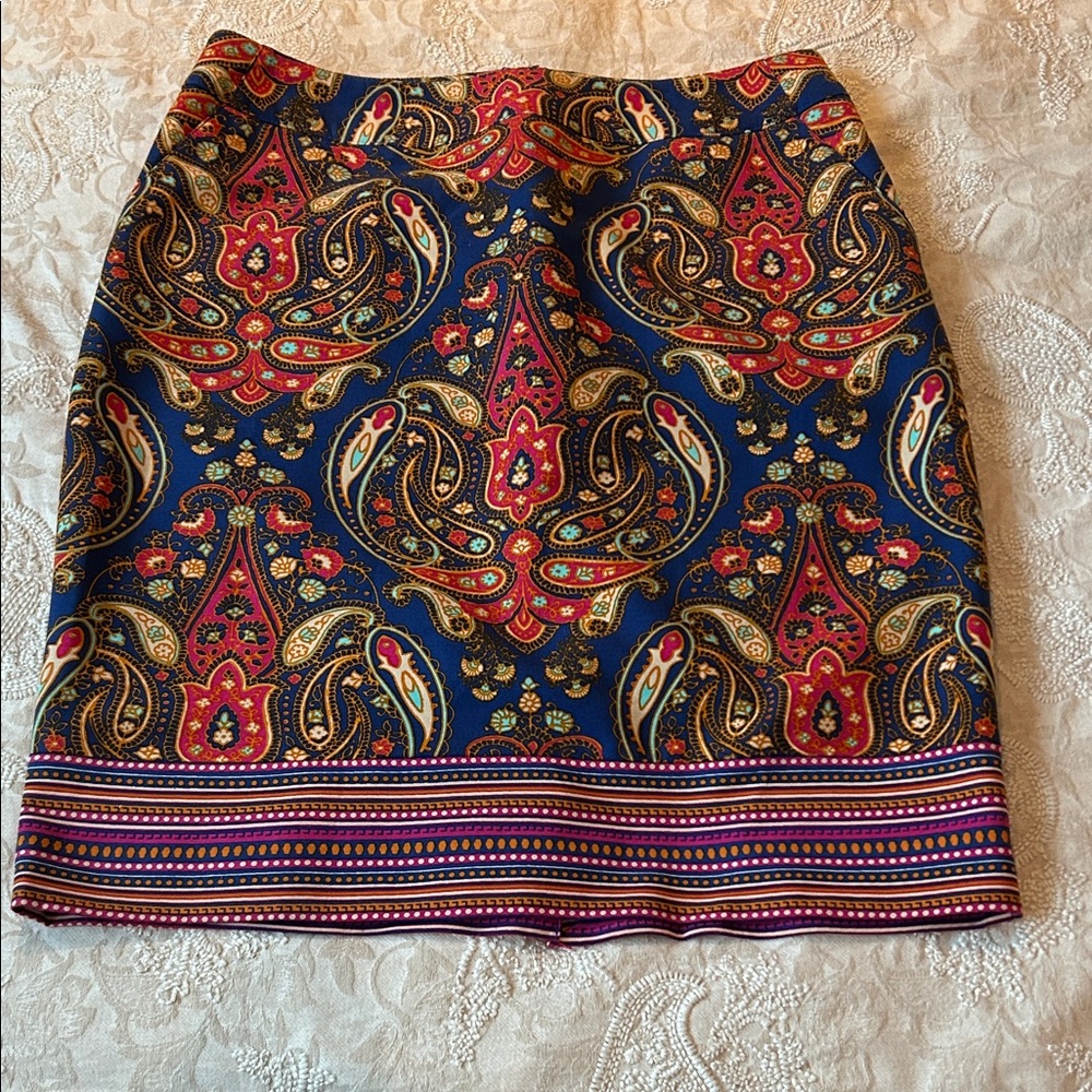 Paisley Print Skirt - Multicolor